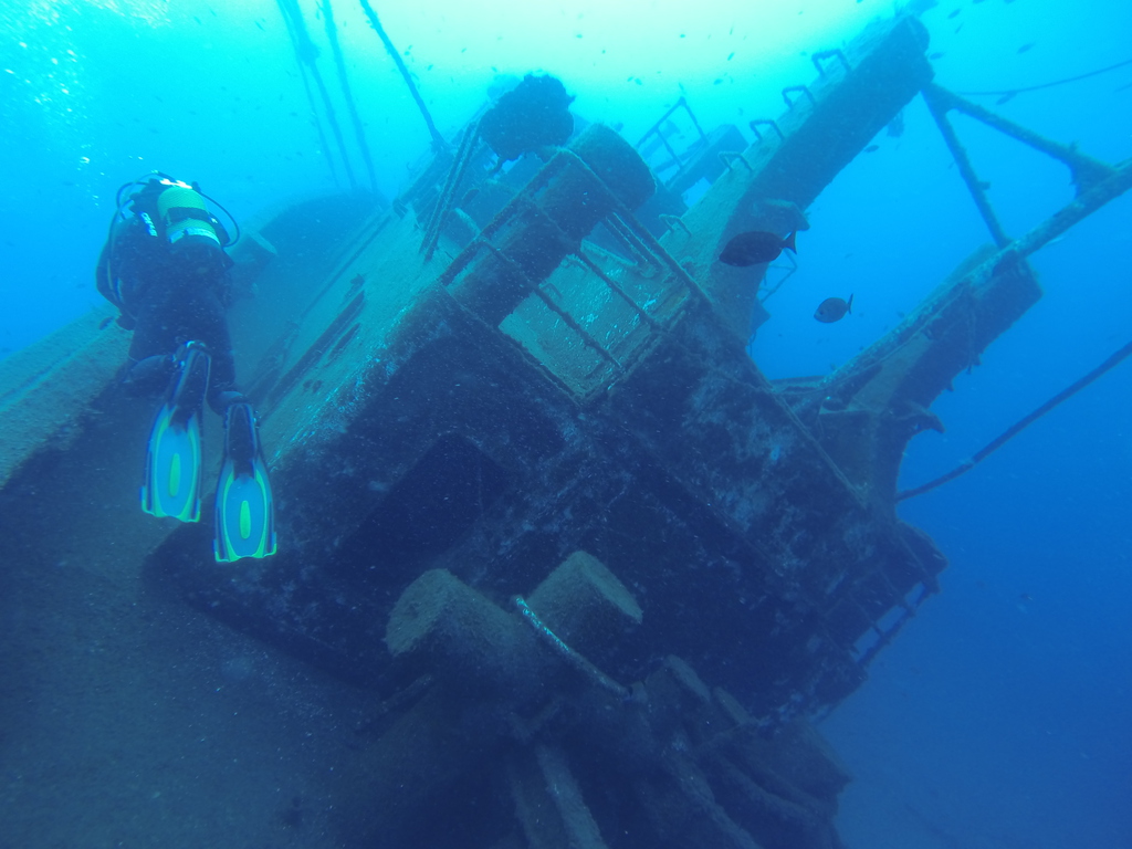 Diving a wreck in Tenerife